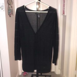 Black striped cardigan